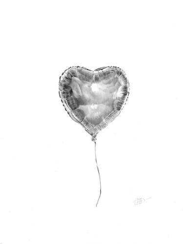 Desenho intitulada "L’amour sous hélium" por Amélie Helmstetter, Obras de arte originais, Tinta