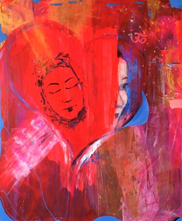 绘画 标题为“Imagine Love” 由Amíe N. Milton, 原创艺术品, 丙烯 安装在木质担架架上