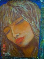 Painting titled "sleeping face" by Amir Wahib, Original Artwork, Oil