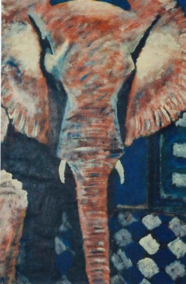Painting titled "The Elephant" by Amir Wahib, Original Artwork, Oil