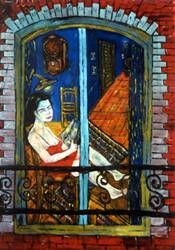 Painting titled "Karin's Window" by Amir Wahib, Original Artwork, Oil