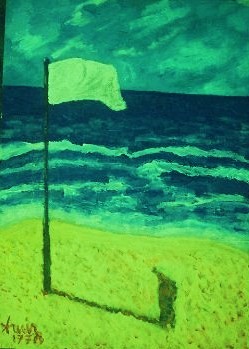 Painting titled "The White Flag" by Amir Wahib, Original Artwork, Oil