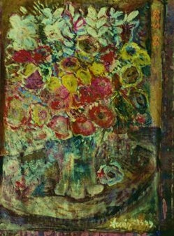 Painting titled "The Flowers" by Amir Wahib, Original Artwork, Oil