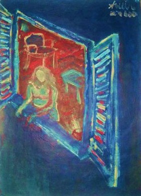 Painting titled "From The Window" by Amir Wahib, Original Artwork, Oil