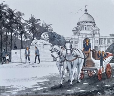 Painting titled "victoria memorial" by Amlan Dutta, Original Artwork, Acrylic