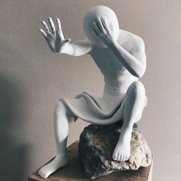 雕塑 标题为“Blanc de paume, noi…” 由Amlauga, 原创艺术品, 石膏