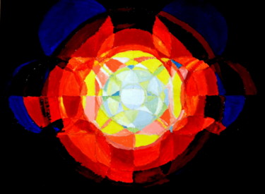 Malerei mit dem Titel "Implosion" von Hans-Jürgen Grossmeyer, Original-Kunstwerk, Acryl