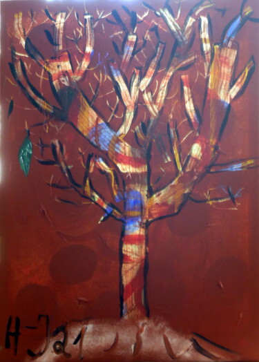 Painting titled "Baum" by Hans-Jürgen Grossmeyer, Original Artwork, Acrylic