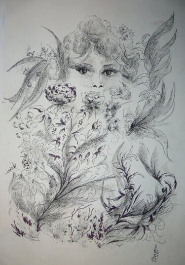 Drawing titled "bouquet éternel" by An Vuvan, Original Artwork