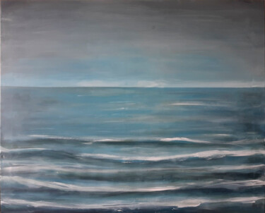Painting titled "Afternoon sea" by Ana Del Castillo Ibarrola, Original Artwork, Pigments