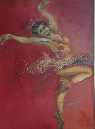Malarstwo zatytułowany „Bailarina II” autorstwa Ana Maria Fernandes (A.fe), Oryginalna praca, Olej Zamontowany na Drewniana…