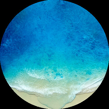 Pintura intitulada "Round ocean #81" por Ana Hefco, Obras de arte originais, Acrílico