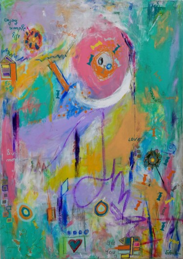 Картина под названием "candy shop" - Ana Maria Guta, Подлинное произведение искусства, Акрил Установлен на Деревянная рама д…