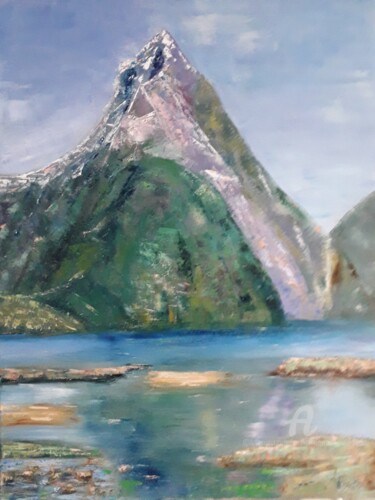 Painting titled "Milford en Nouvelle…" by Ana Maria Rodriguez (AnaRz), Original Artwork, Oil