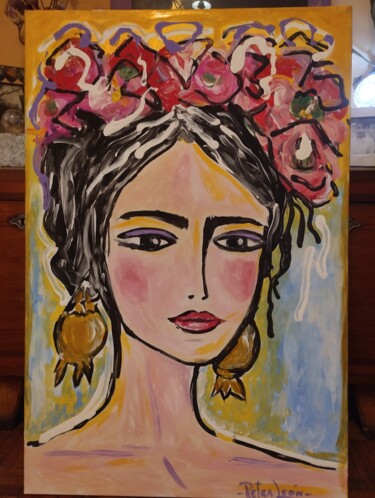 Painting titled "EL AMANTE VISUAL" by Ana Petra León, Original Artwork, Acrylic Mounted on Wood Stretcher frame