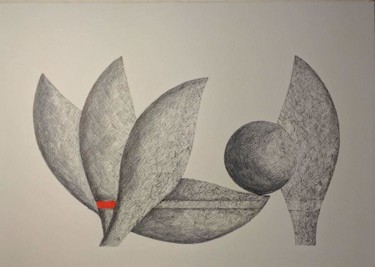 Zeichnungen mit dem Titel "Leaves" von Ana Colombo, Original-Kunstwerk, Aquarell