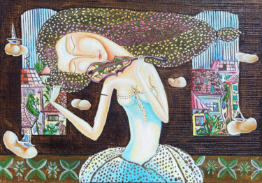 "Music from a fairy…" başlıklı Tablo Anahit Mirijanyan tarafından, Orijinal sanat, Petrol Ahşap Sedye çerçevesi üzerine mont…
