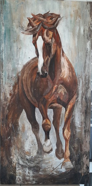 Painting titled "Horse" by Ana Isac, Original Artwork, Oil