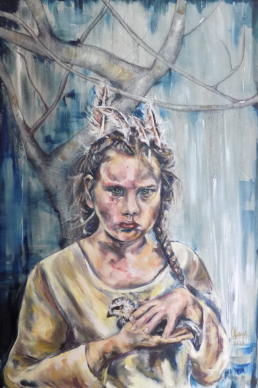 Painting titled "Pequeña Gigante" by Analía Alfano, Original Artwork, Oil