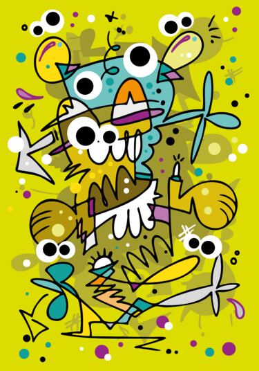 Digitale Kunst mit dem Titel "Crazy Carnival #6 -…" von Koen Haarbosch, Original-Kunstwerk, Tinte