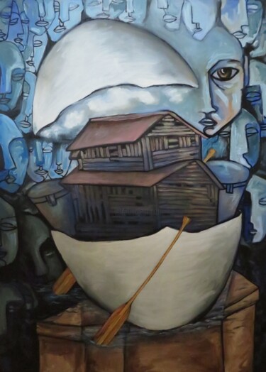 Malerei mit dem Titel "Yo soy el Yo" von Analvis Somoza Jimenez, Original-Kunstwerk, Öl