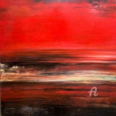 Painting titled "My sunset sky" by Anamaria Cepoi, Original Artwork, Oil