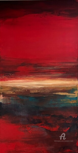 Peinture intitulée "Under the Red Sky" par Anamaria Cepoi, Œuvre d'art originale, Acrylique
