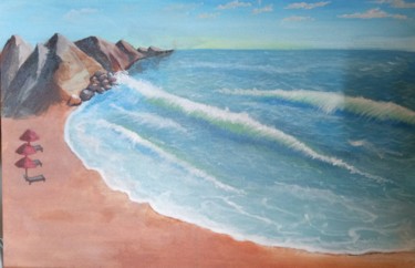 Painting titled "Beach landscape .jpg" by Anamik Chauhan, Original Artwork, Acrylic