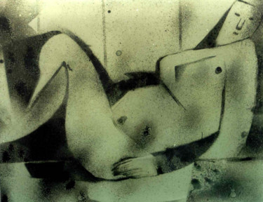 Painting titled "RECLINING NUDE phot…" by Anandswaroop Manchiraju, Original Artwork, Other