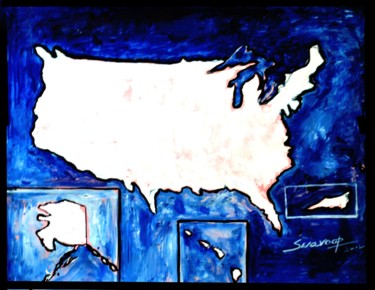 Painting titled "UNITED STATES OF AM…" by Anandswaroop Manchiraju, Original Artwork, Acrylic
