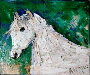 Painting titled "HORSE-2" by Anandswaroop Manchiraju, Original Artwork, Oil