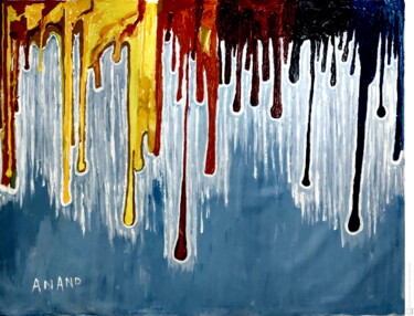 Pittura intitolato "RAIN IN COLORS" da Anandswaroop Manchiraju, Opera d'arte originale, Acrilico