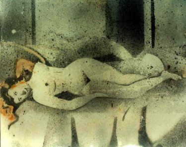 Malerei mit dem Titel "Erotic mood 1" von Anandswaroop Manchiraju, Original-Kunstwerk, Sprühfarbe
