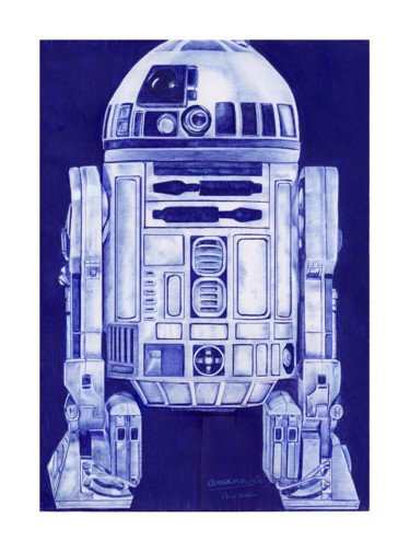 「R2D2」というタイトルの描画 Ananouによって, オリジナルのアートワーク, ボールペン