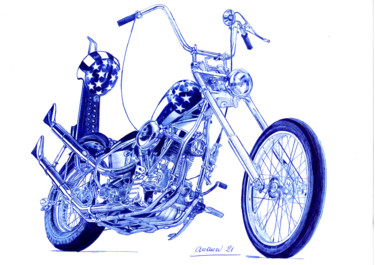 Desenho intitulada "Harley Davidson Eas…" por Ananou, Obras de arte originais, Canetac de aerossol