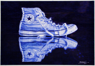 Desenho intitulada "Converse et son ref…" por Ananou, Obras de arte originais, Canetac de aerossol