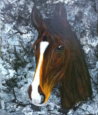 Pittura intitolato "Horse abstraction h…" da Anapia, Opera d'arte originale, Acrilico Montato su Telaio per barella in legno