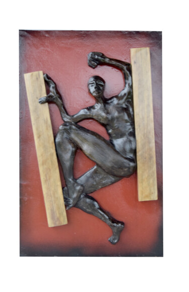 Sculpture intitulée "Dont make me a squa…" par Ana Paula Luna, Œuvre d'art originale, Céramique Monté sur Autre panneau rigi…
