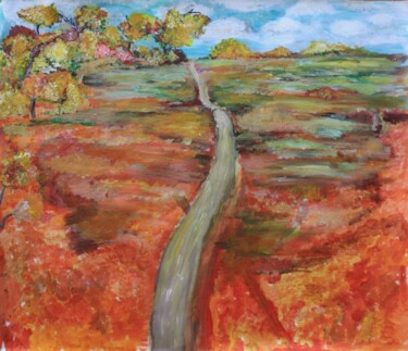 Картина под названием "Autumn’s trail" - Anass Kaikani, Подлинное произведение искусства, Акрил