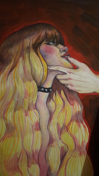 Картина под названием "Passion" - Anastasia Gogol, Подлинное произведение искусства, Акварель