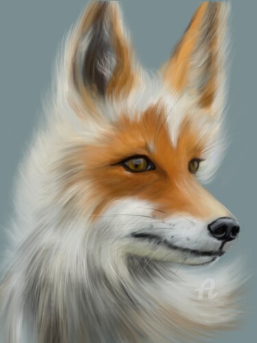 Digital Arts με τίτλο "Red Fox" από Anastasia Gurjewa, Αυθεντικά έργα τέχνης, Ψηφιακή ζωγραφική