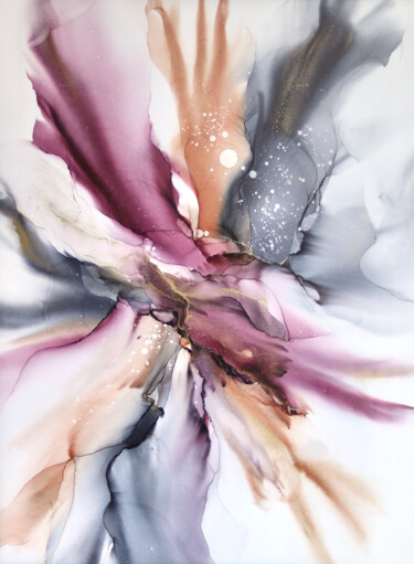 Painting titled "Magic Bloom" by Anastasia Ozlu, Original Artwork, Ink
