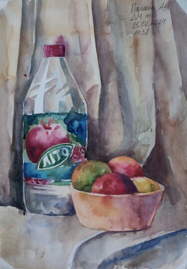 Pintura intitulada "home still life" por Anastasia Parsina, Obras de arte originais, Aquarela