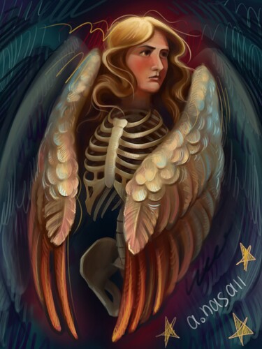 Digital Arts titled "Angel" by Anastasia Parsina, Original Artwork, Digital Painting
