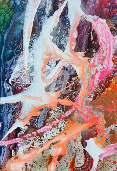 Картина под названием "Diffusion of intere…" - Анастасия Раковчена, Подлинное произведение искусства, Акрил Установлен на Де…
