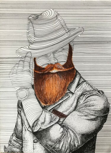 Σχέδιο με τίτλο "Стильный мужчина с…" από Анастасия Рогова, Αυθεντικά έργα τέχνης, Μαρκαδόρος