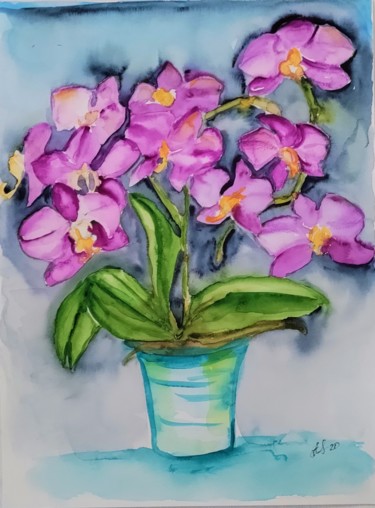 "Orchideen" başlıklı Tablo Anastasia_art tarafından, Orijinal sanat, Suluboya