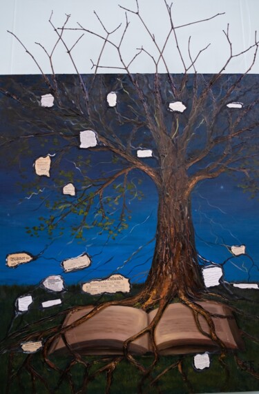 Картина под названием "Tree of Life" - Anastasia Strizhkova, Подлинное произведение искусства, Масло