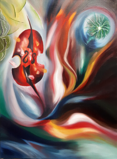 Painting titled "Symphony of Colors.…" by Anastasia Tversky, Original Artwork, Oil Mounted on Wood Stretcher frame