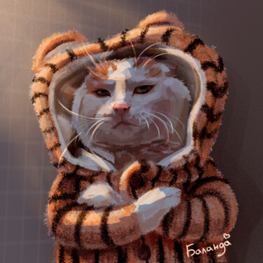 Digital Arts titled "Tiger" by Anastasiia Balanda, Original Artwork, Digital Painting